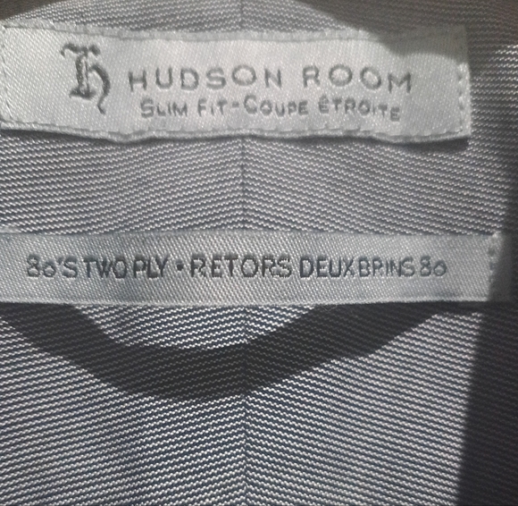 Hudson Room Egyptian Cotton Charcoal Gray Dress Shirt for Men - Picture 2 of 4